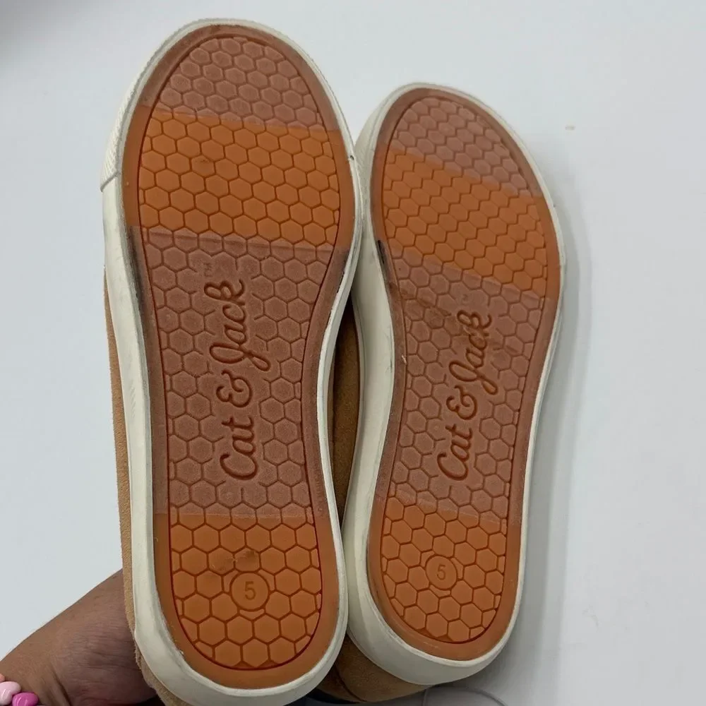 Cat & Jack boys Light Brown Boat Shoes- Size 5